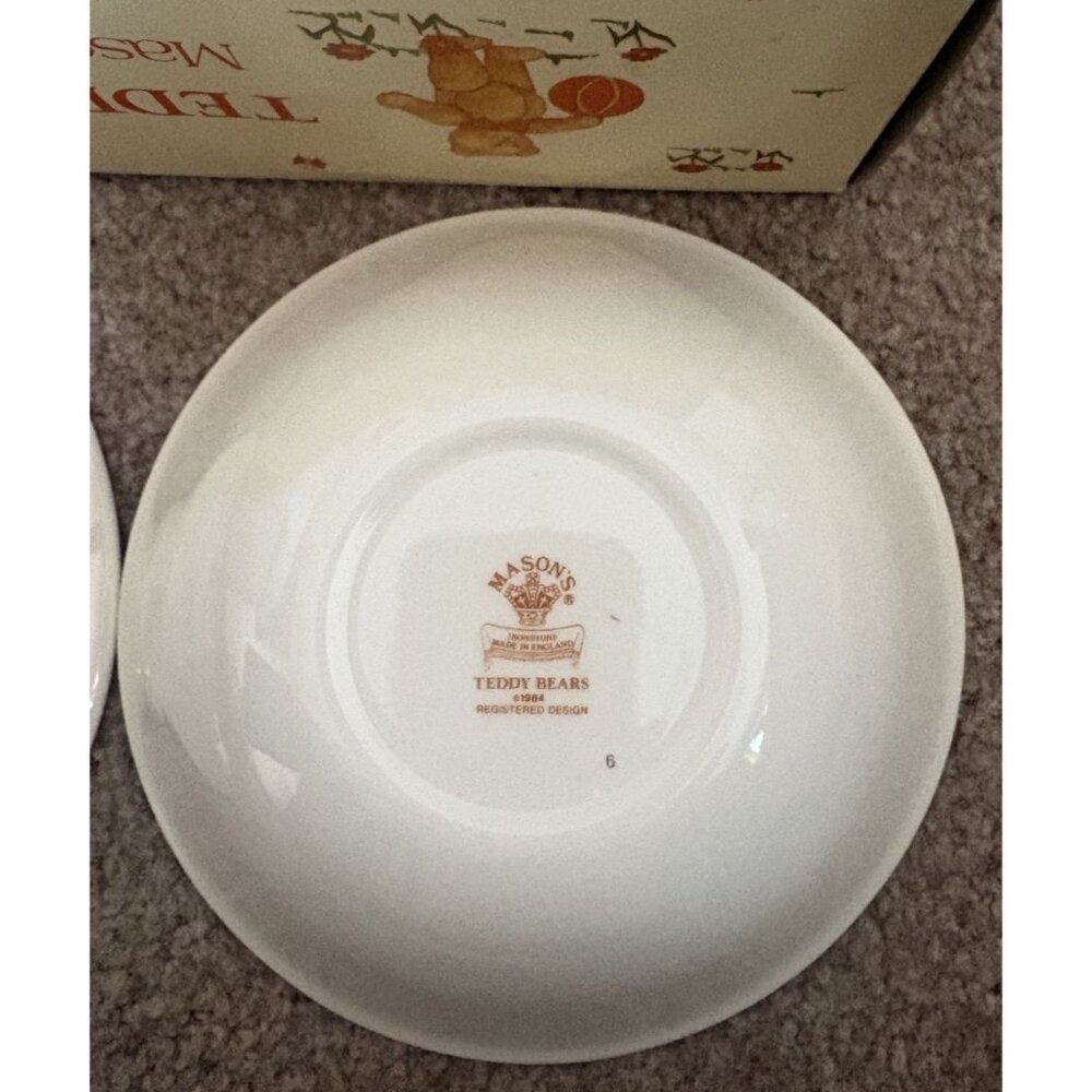 Mason’s Ironstone Teddy Bears Children’s Set Bowl, Cup, Egg Cup & Plate 4 Pc Set - Picture 6 of 6